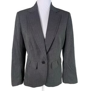 White House Black Market Size 6 One Button Blazer Jacket Gray Career Work